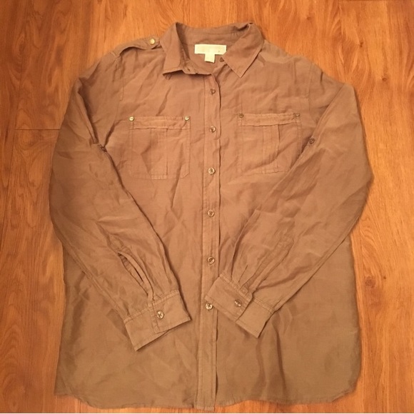 Michael Kors Long Sleeve Button Down Blouse - Picture 1 of 4
